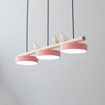 Nordic Style LED Dining Chandelier with Bird Decor