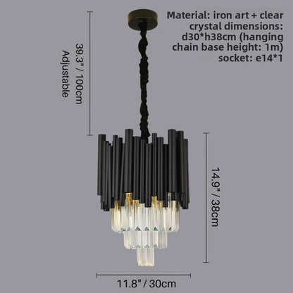 Black Crystal Living Room Chandelier