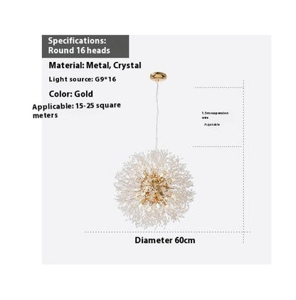 Modern Dandelion Crystal Lighting Fixture
