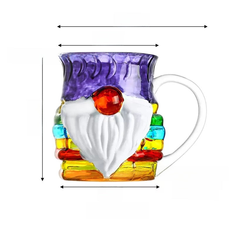 Painted Book-Shaped Stacking Glass Mug