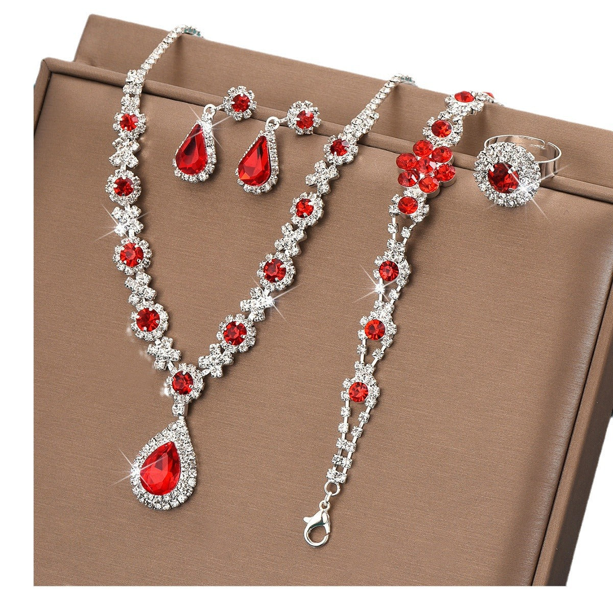 Jewelry set Earrings Necklace And Ringfour-piece Set