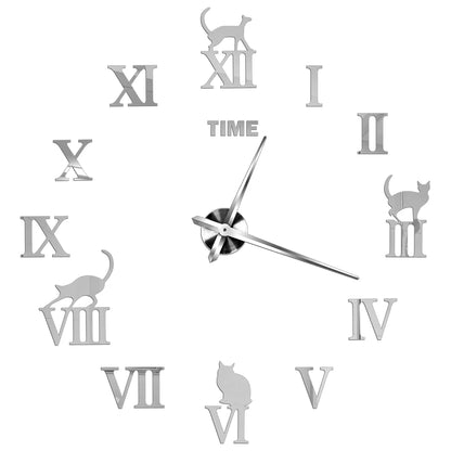 3D DIY Acrylic Mirror Wall Clock