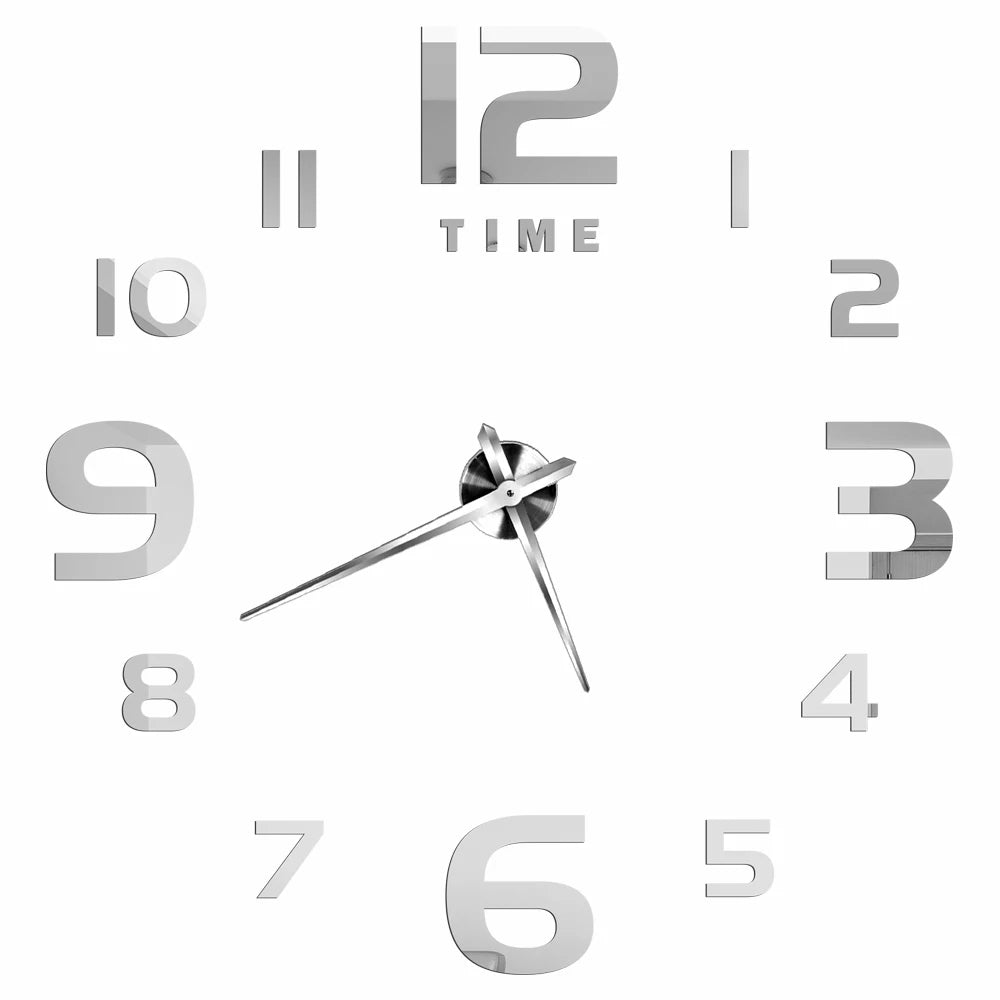 3D DIY Acrylic Mirror Wall Clock