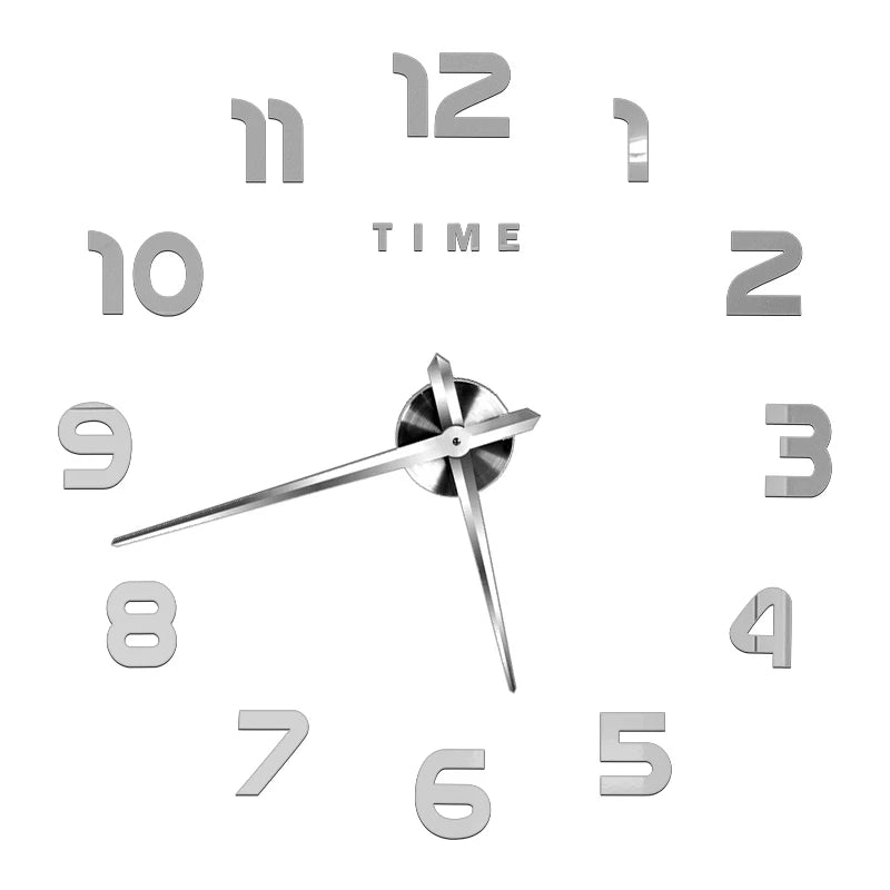 3D DIY Acrylic Mirror Wall Clock