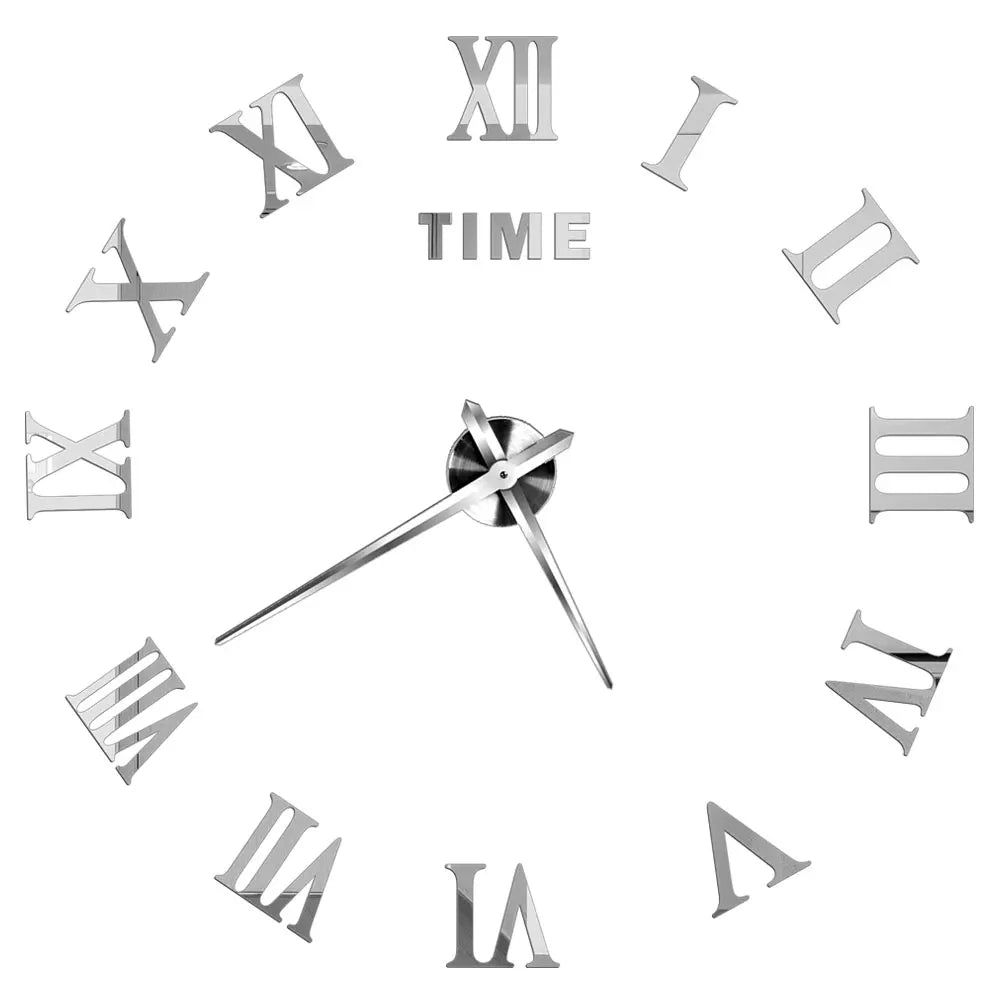 3D DIY Acrylic Mirror Wall Clock