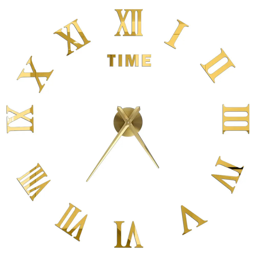 3D DIY Acrylic Mirror Wall Clock