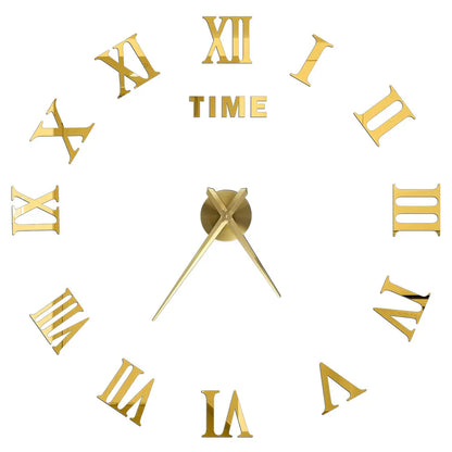 3D DIY Acrylic Mirror Wall Clock