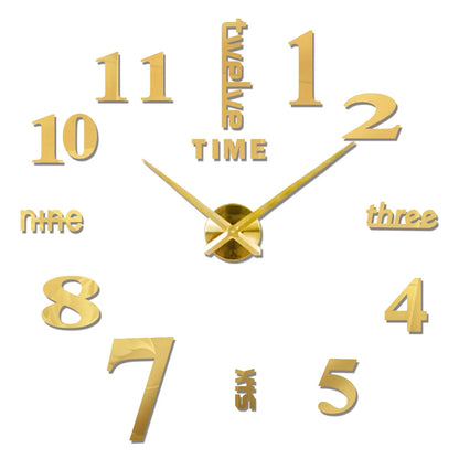3D DIY Acrylic Mirror Wall Clock