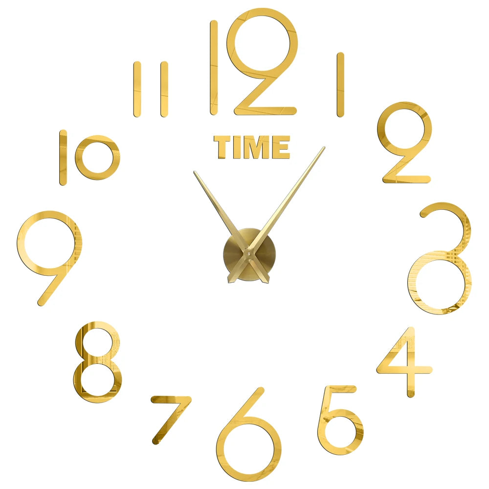 3D DIY Acrylic Mirror Wall Clock