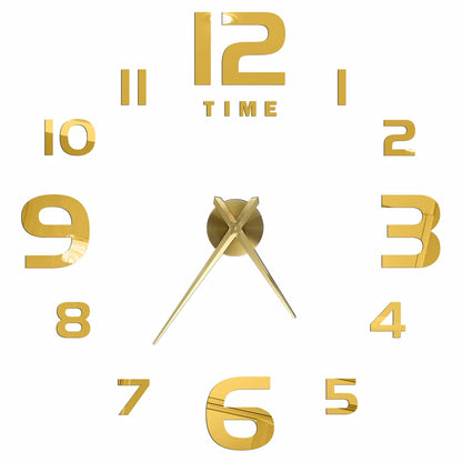3D DIY Acrylic Mirror Wall Clock