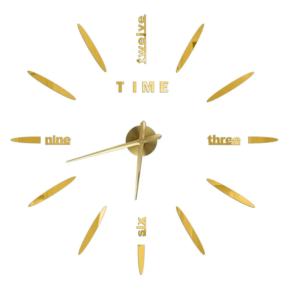 3D DIY Acrylic Mirror Wall Clock