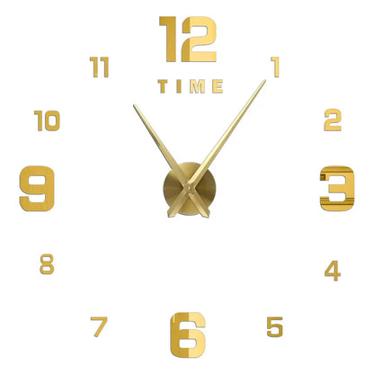 3D DIY Acrylic Mirror Wall Clock
