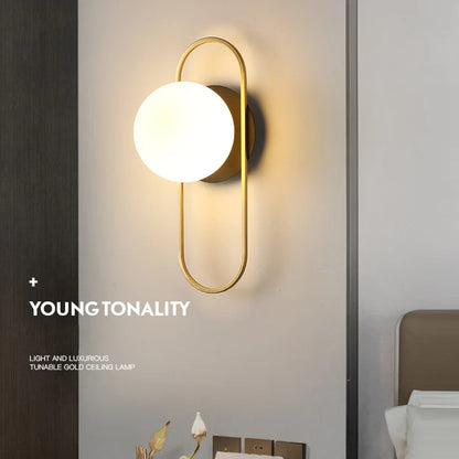 Nordic Glass Ball LED Wall Light for Living Room Interior Bedroom LED Wall Lighting Fixture with 7w G9 Bulb Wall Sconce for Home