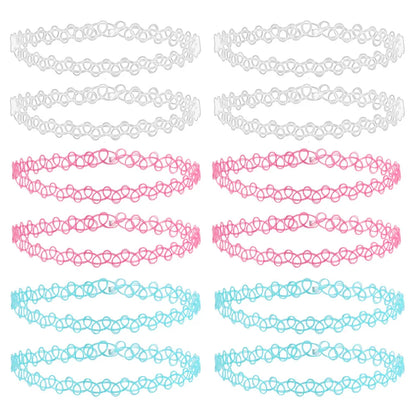 12-Piece Vintage Stretch Tattoo Choker Set