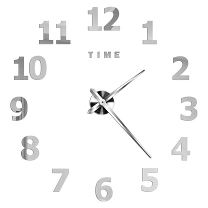 3D DIY Acrylic Mirror Wall Clock