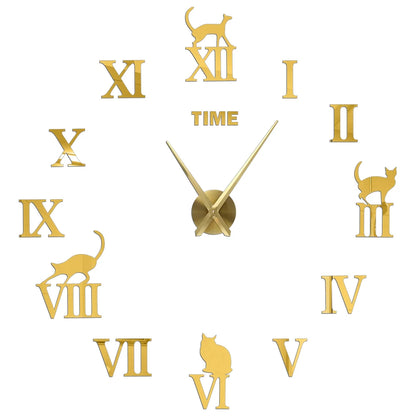3D DIY Acrylic Mirror Wall Clock