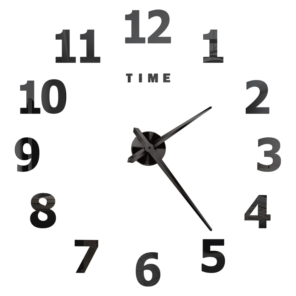 3D DIY Acrylic Mirror Wall Clock