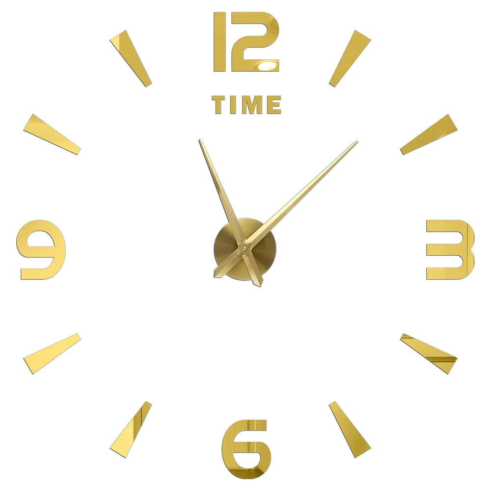 3D DIY Acrylic Mirror Wall Clock