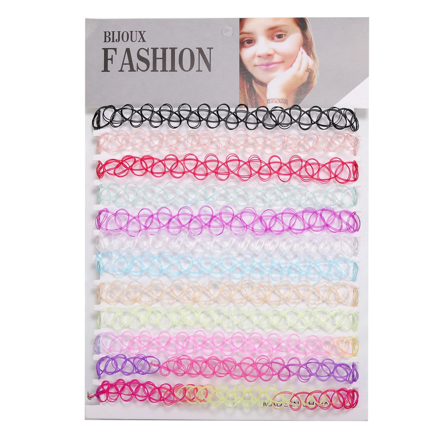 12-Piece Vintage Stretch Tattoo Choker Set
