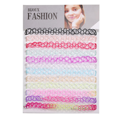 12-Piece Vintage Stretch Tattoo Choker Set