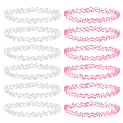 12-Piece Vintage Stretch Tattoo Choker Set