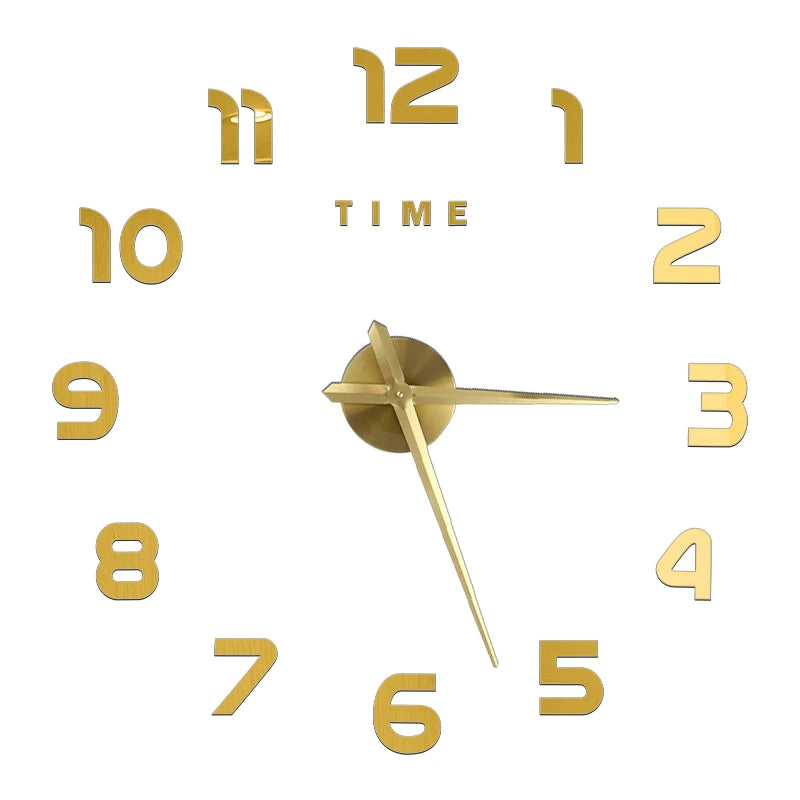 3D DIY Acrylic Mirror Wall Clock