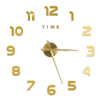 3D DIY Acrylic Mirror Wall Clock
