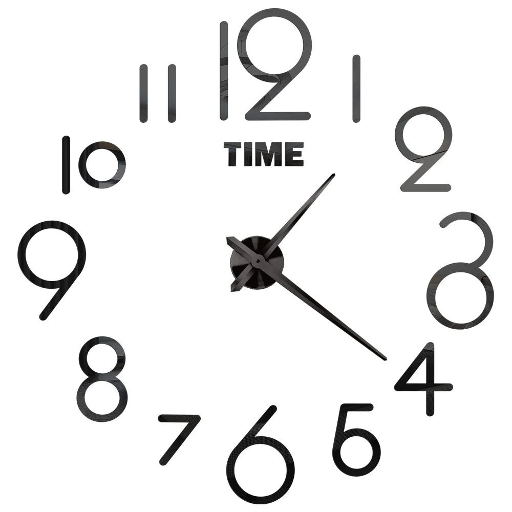 3D DIY Acrylic Mirror Wall Clock