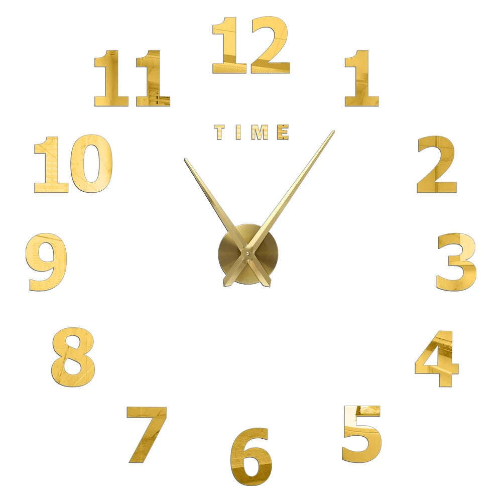 3D DIY Acrylic Mirror Wall Clock