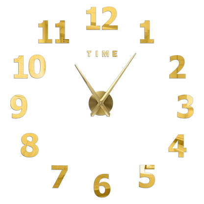 3D DIY Acrylic Mirror Wall Clock