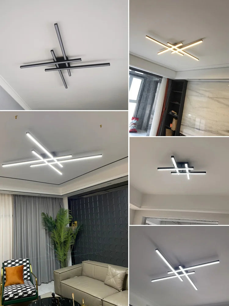 Black Nordic LED Ceiling Chandelier