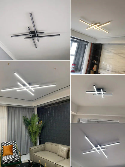Black Nordic LED Ceiling Chandelier