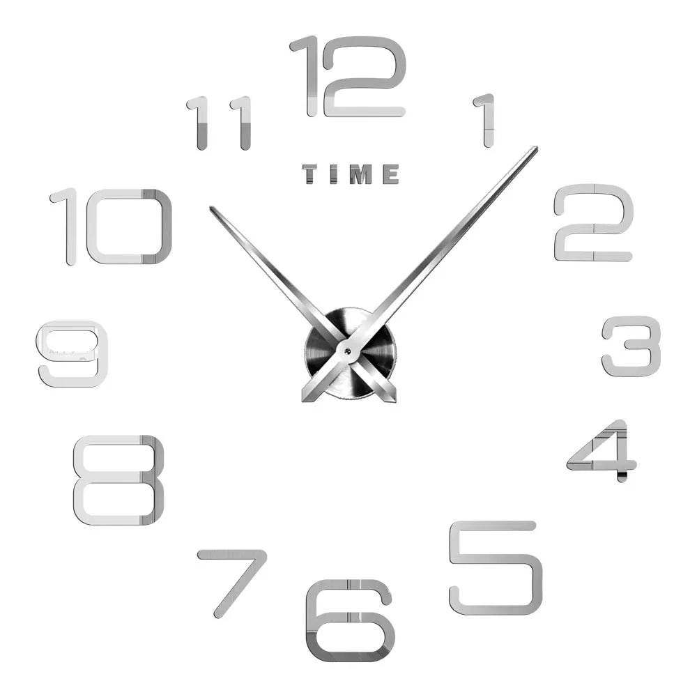 3D DIY Acrylic Mirror Wall Clock