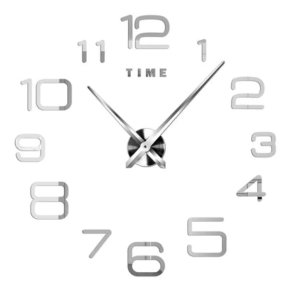 3D DIY Acrylic Mirror Wall Clock