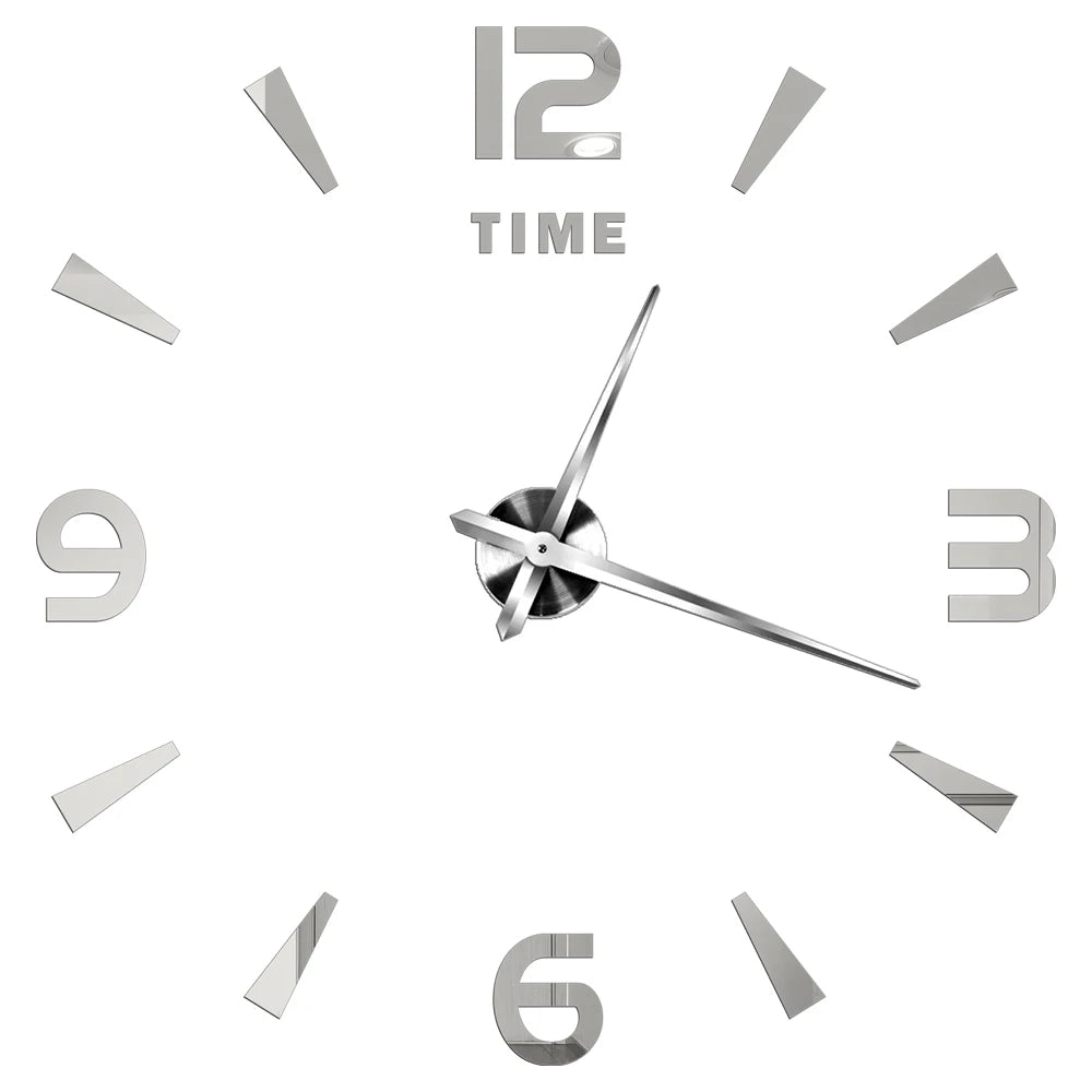 3D DIY Acrylic Mirror Wall Clock