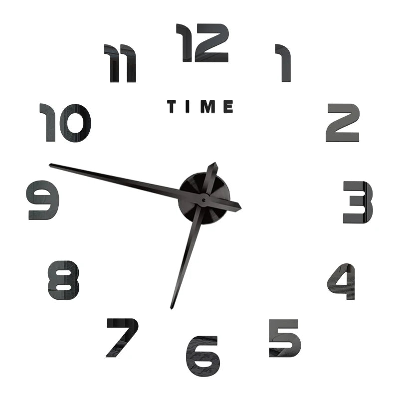 3D DIY Acrylic Mirror Wall Clock