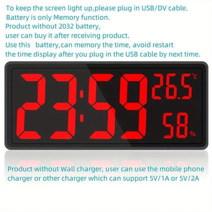 Super Large LED Digital Wall Clock