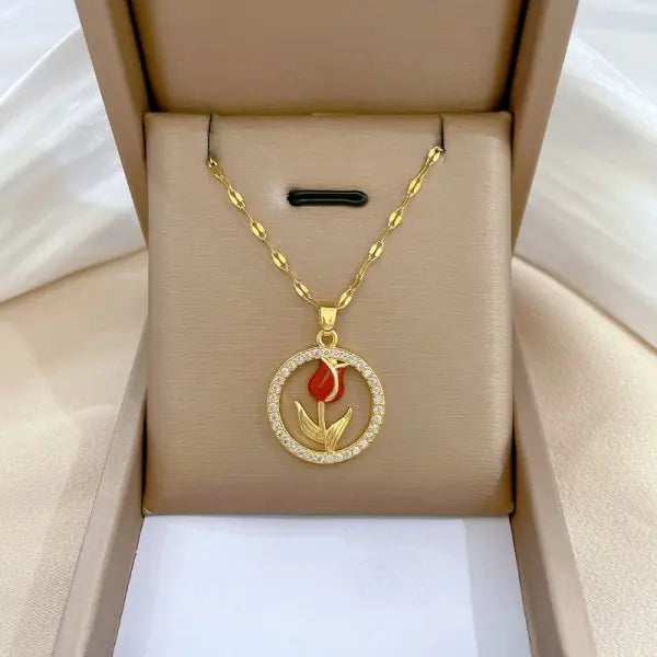 Micro Inlaid Zircon Butterfly Necklace