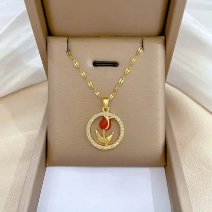 Micro Inlaid Zircon Butterfly Necklace