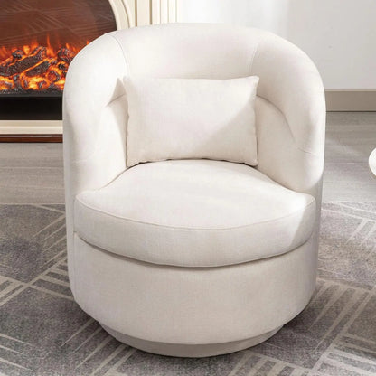 360° Swivel Barrel Accent Chair – Beige
