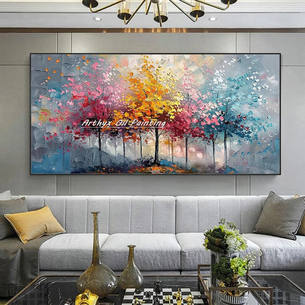 Large Abstract Tree Oil Painting on Canvas