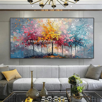 Large Abstract Tree Oil Painting on Canvas