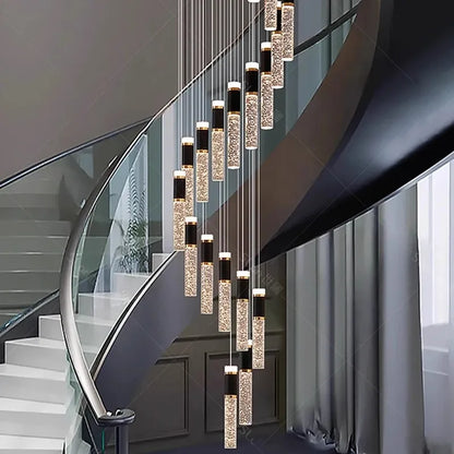Modern home decoration crystal chandelier, stair Pendant lamp,