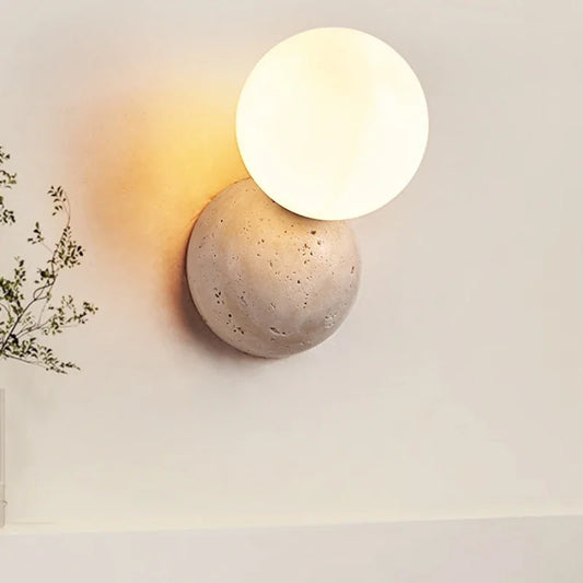 Cream Style Round LED Wall Lamp – Nordic Bedside Light