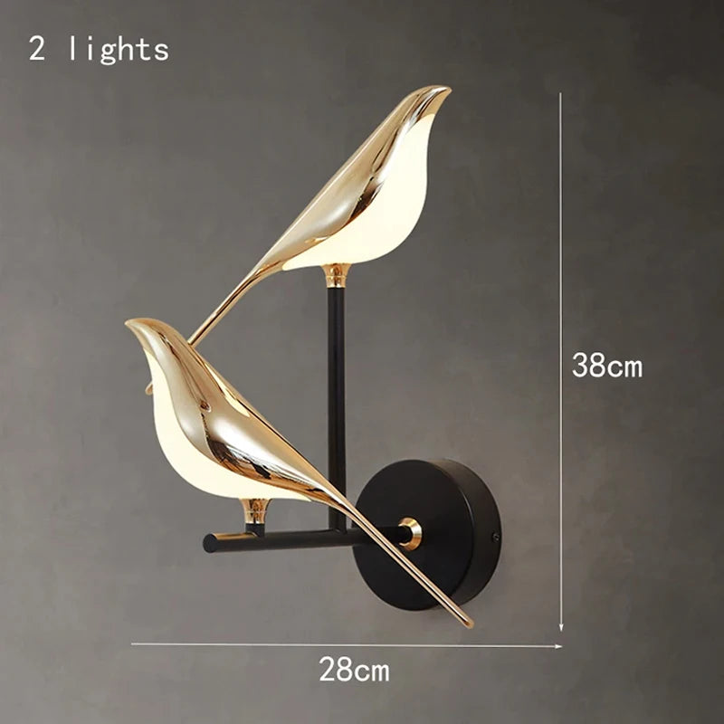 Nordic Golden Bird LED Wall Sconce Lamp