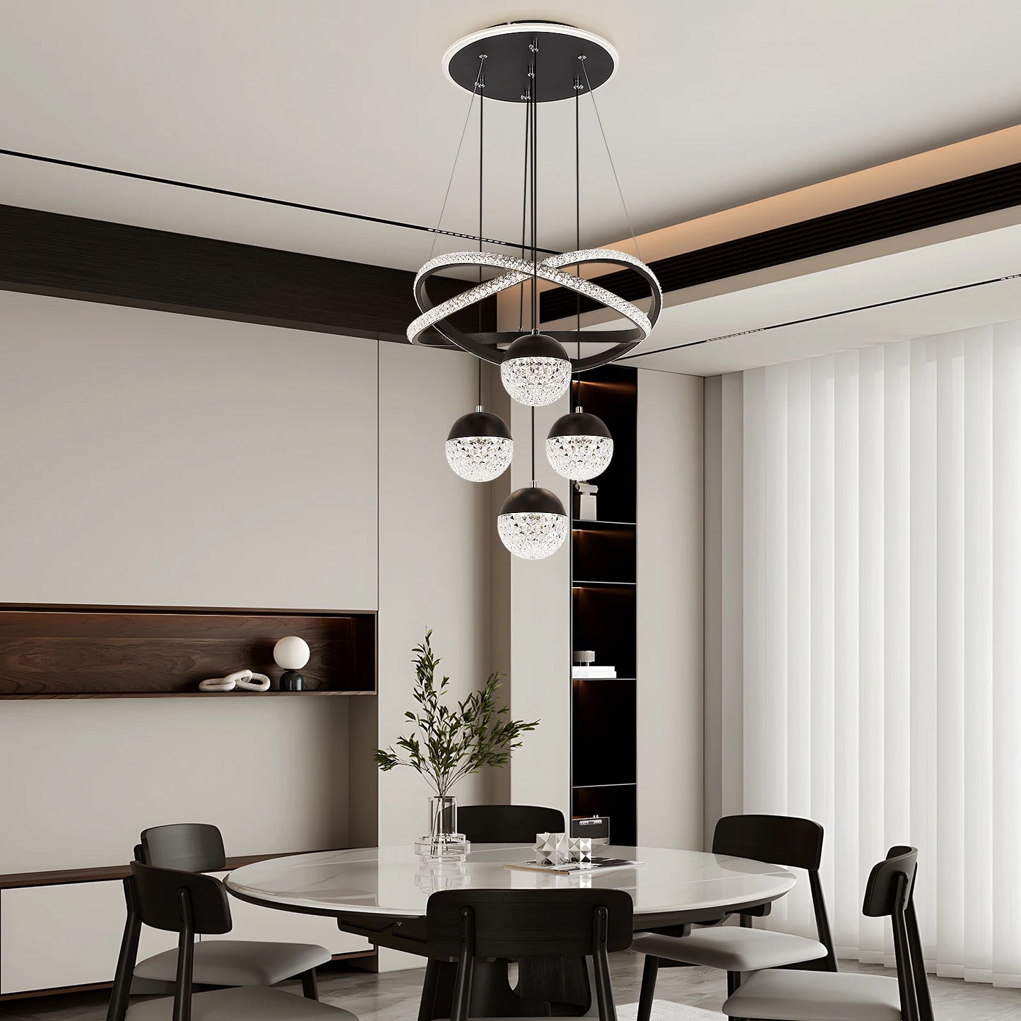 Modern Nordic LED Chandelier – 3 Color Lighting