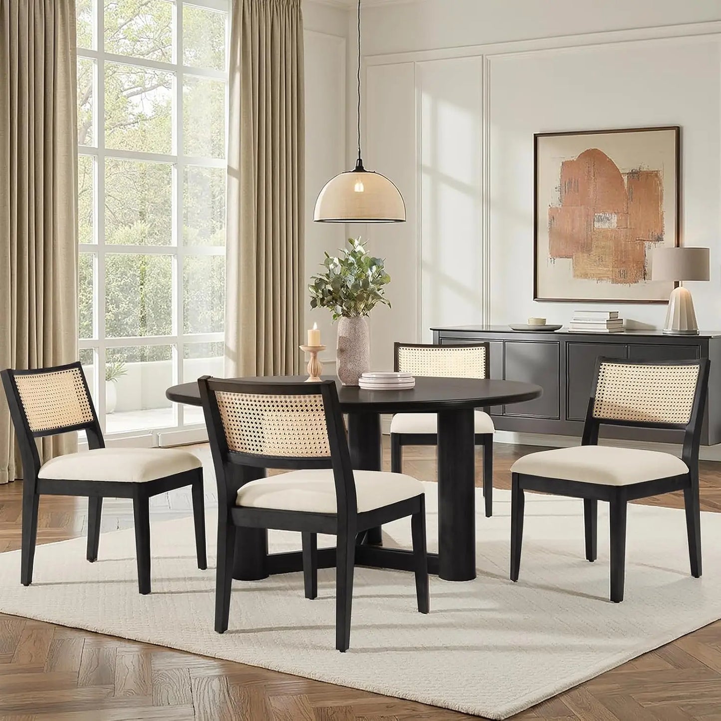 Rattan Dining Chairs Set of 4