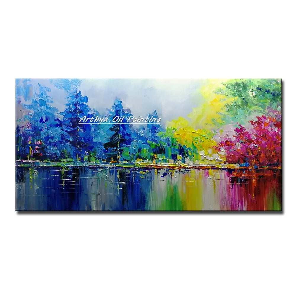 Large Abstract Tree Oil Painting on Canvas