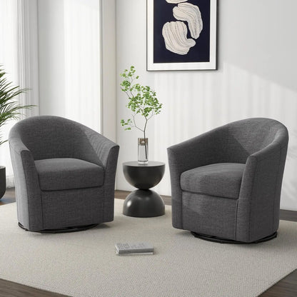 Modern Swivel Barrel Accent Chair Set of 2