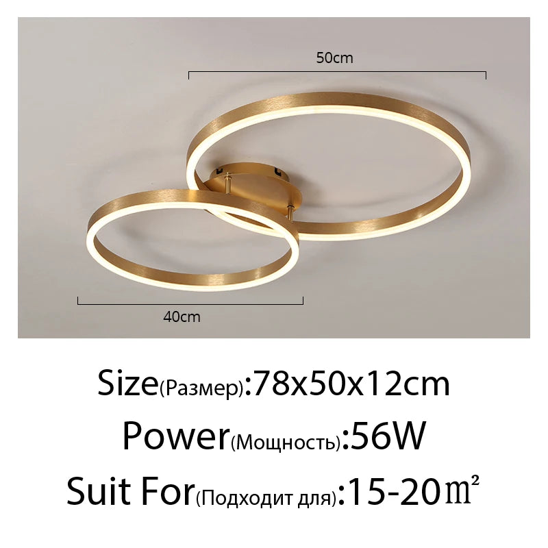 Modern Gold LED Circle Chandelier